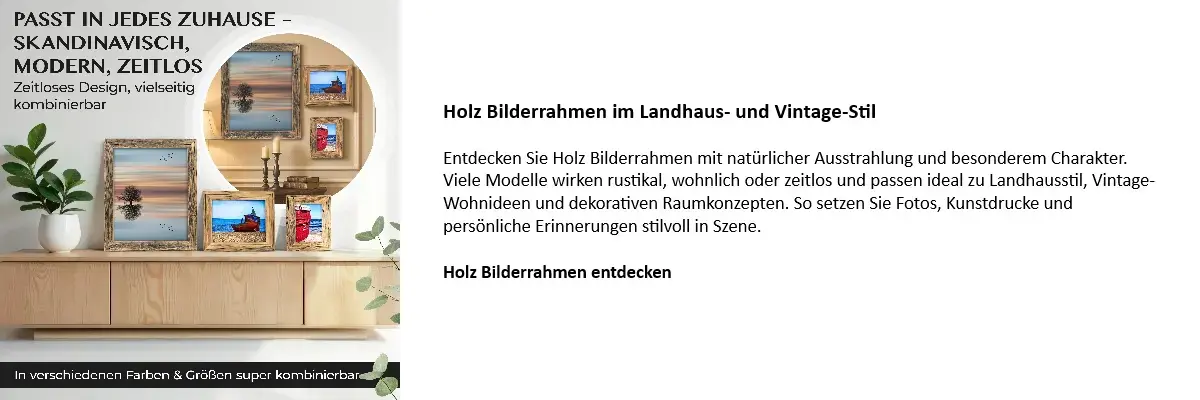 Holz Bilderrahmen im Landhaus- und Vintage-Stil