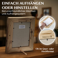Rustikaler Bilderrahmen 24x30 cm – Dunkelbraun – Recyceltes Alt-Holz