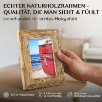 Quadratischer Bilderrahmen 30x30 cm in Dunkelbraun aus recyceltem Alt-Holz