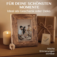 Großer Landhaus Bilderrahmen 60x80 cm – Dunkelbraun – Recyceltes Alt-Holz