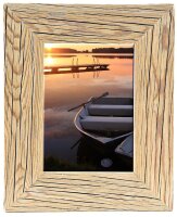 Landhaus Bilderrahmen 10x15 cm aus recyceltem Alt-Holz Natur-Hell Hellbraun