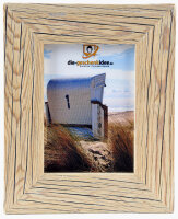 Großer Landhaus Bilderrahmen 60x80 cm – Natur-Hell / Hellbraun – Recyceltes Alt-Holz