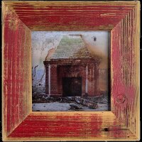Großer Landhaus Bilderrahmen 50x70 cm Rot aus recyceltem Alt-Holz