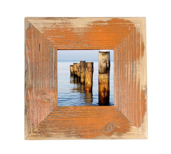 Mein Landhaus Vintage Bilderrahmen – Orange – Recyceltes Alt-Holz