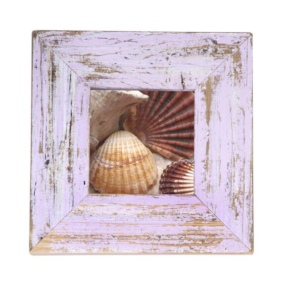 Kleiner Bilderrahmen 10x10 cm – Rose – Handgefertigt aus Alt-Holz von Mein Landhaus