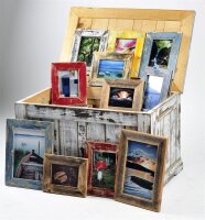 Bilderrahmen 10x15 cm – Dunkelblau – Recyceltes Altholz von Mein Landhaus