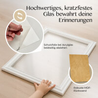 Bilderrahmen Stockholm 13x18 cm – Weißer Vintage Holzrahmen – Echtholz