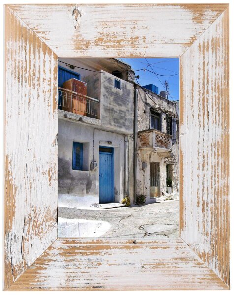 Handgefertigter Bilderrahmen 30x40 cm – Weiß – Recyceltes Altholz von Mein Landhaus