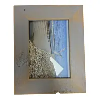 Quadratischer Bilderrahmen 30x30 cm Grau aus recyceltem Altholz handgefertigt