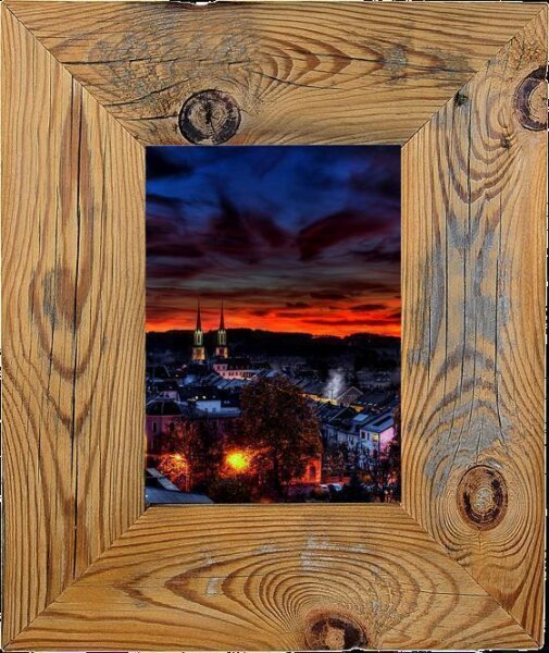 Einzigartige Landhaus Bilderrahmen aus recyceltem Alt-Holz in Dunkelbraun mit 7cm Leiste – Vintage und Rustikal 20x30cm