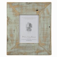 Handgefertigter Landhaus Bilderrahmen aus recyceltem Alt-Holz Mint/Türkis 50x70 cm