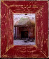 Einzigartige Landhaus Bilderrahmen aus recyceltem Alt-Holz in Rot/Bloody mit 7cm breiter Leiste – Vintage und Rustikal 10x15cm