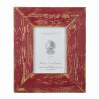 Landhaus Bilderrahmen 15x20 cm aus recyceltem Alt-Holz Rot Bloody mit 7 cm Leiste