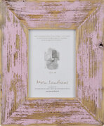 Stilvoller Landhaus Bilderrahmen aus recyceltem Alt-Holz in Rose 10x15 cm mit 7 cm Leiste