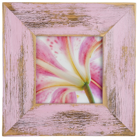 Stilvoller Landhaus Bilderrahmen 15x20 cm aus recyceltem Alt-Holz in Rose mit 7 cm Leiste