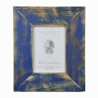 Exklusiver Landhaus Bilderrahmen aus recyceltem Alt-Holz Marineblau/Marine 50x70 cm