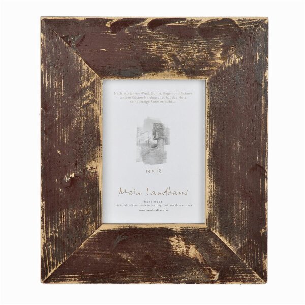 Landhaus Bilderrahmen aus recyceltem Alt-Holz Braun/Coffee 50x70 cm
