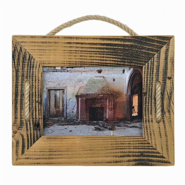 Schnurrahmen 10x15 cm Singel Natur-dunkel Dunkelbraun