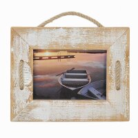 Schnurrahmen 10x15 cm Singel Weiß aus recyceltem...