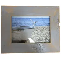 Landhaus Bilderrahmen aus recyceltem Alt-Holz Silbergrau/Grau 60x80 cm