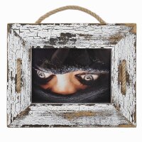 Schnurrahmen Singel 13x18 cm Dirty Snow Weiß-Schwarz von Mein Landhaus