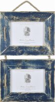 Schnurrahmen Duo 13x18 cm Dunkelblau Dark Sky aus recyceltem Holz