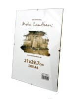 Bilderrahmen rahmenlos A4 21x29,7cm Din Rahmen für Urkunden, Bilder Glasrahmen