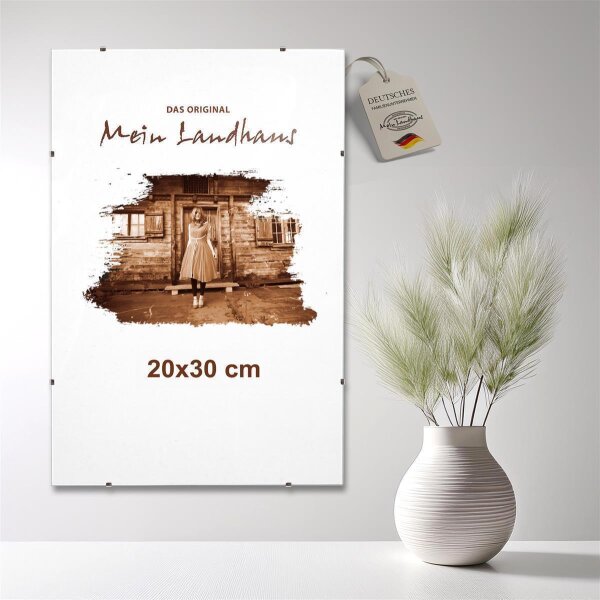 Mein Landhaus Bilderrahmen rahmenlos DIN A4 21 x 29,7 cm Glasrahmen 3 Stk.