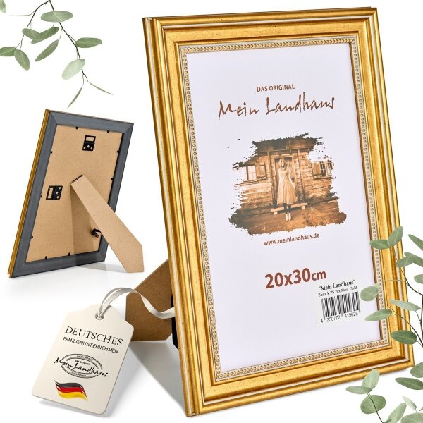 Mein Landhaus Barock Bilderrahmen Gold 40x50 cm mit Acrylglas