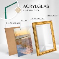 Mein Landhaus Barock Bilderrahmen Gold 40x50 cm mit Acrylglas