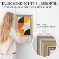 Mein Landhaus Barock Bilderrahmen Silber 13x18 cm mit Echtglas