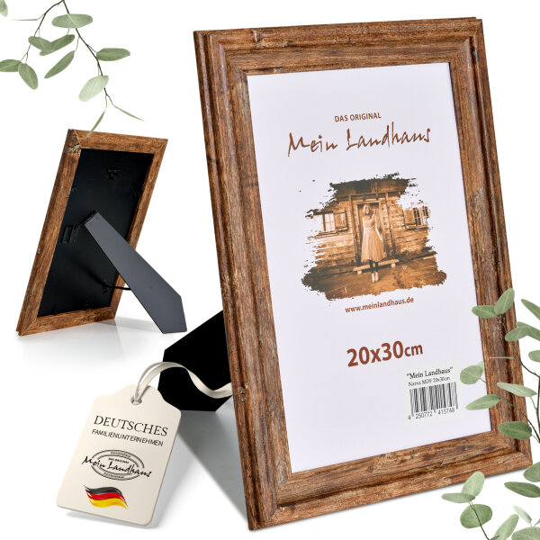 Mein Landhaus Bilderrahmen Narva Walnuss MDF Holzoptik in verschiedenen Größen