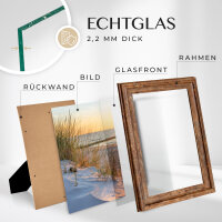 Mein Landhaus Bilderrahmen Narva Walnuss MDF Holzoptik in verschiedenen Größen