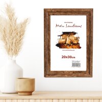 Mein Landhaus Bilderrahmen Narva 30x40 cm Walnuss MDF Holzoptik mit Echtglas