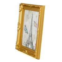 Mein Landhaus Barock Bilderrahmen 10x15 cm Gold Antik Optik mit Aufsteller