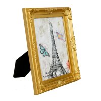 Mein Landhaus Barock Bilderrahmen 13x18 cm Gold Antik mit Aufsteller
