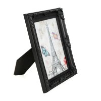 Mein Landhaus Barock Bilderrahmen 13x18 cm Schwarz Antik mit Aufsteller