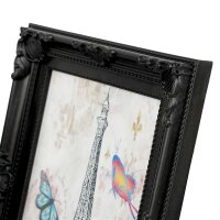 Mein Landhaus Barock Bilderrahmen 13x18 cm Schwarz Antik mit Aufsteller