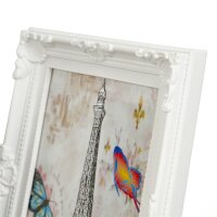 Mein Landhaus Barock Bilderrahmen 13x18 cm Weiß Antik mit Aufsteller