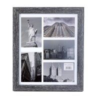 Mein Landhaus Lava Collage-Bilderrahmen – 5x 10x15 cm, mit Aufsteller und Echtglas